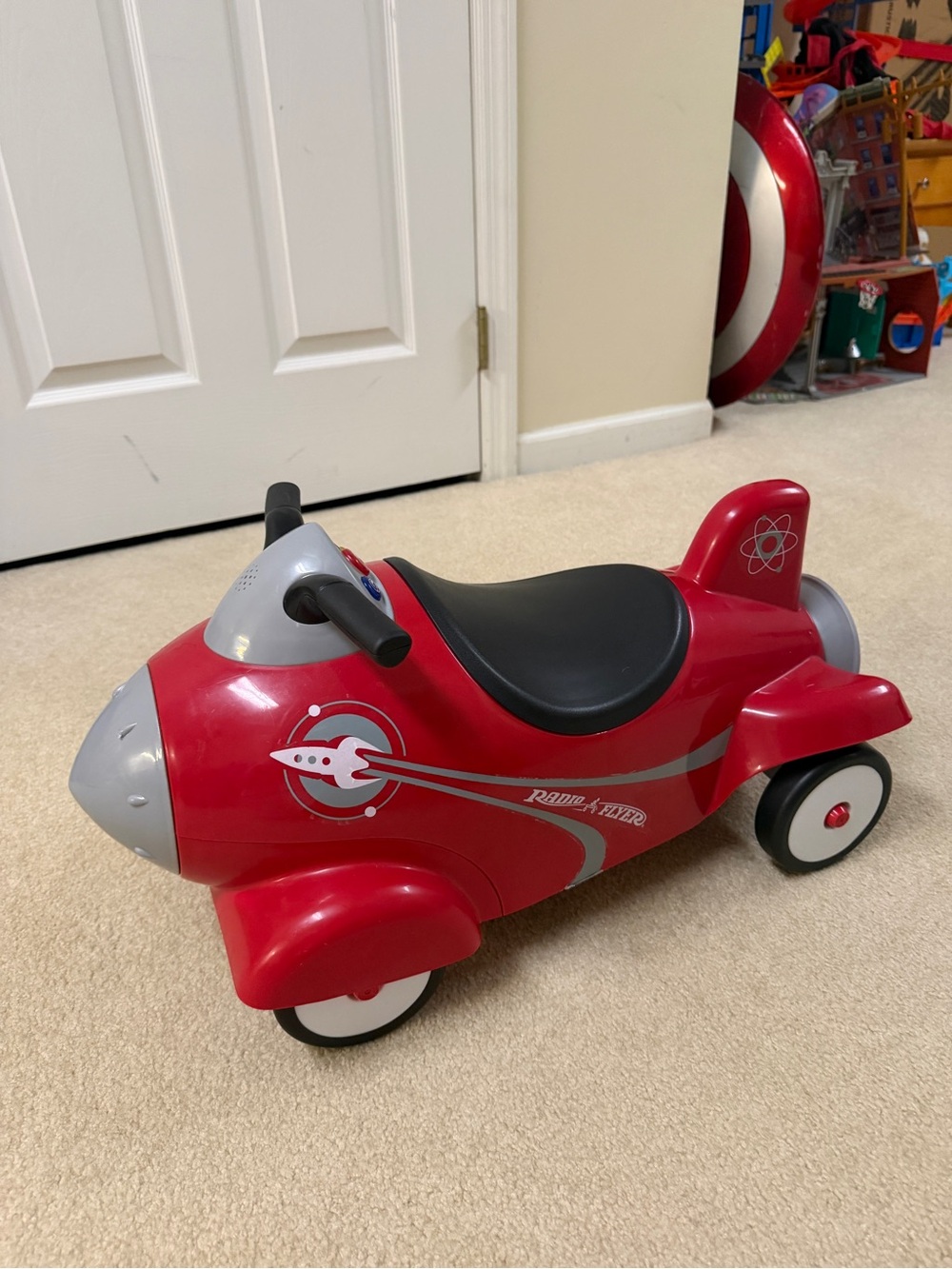Red Toddler Ride-On Rocket Car – Kid's Push Vehicle